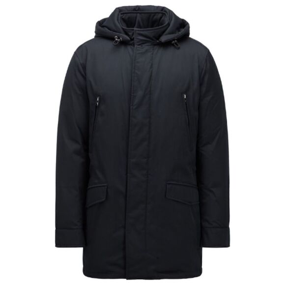 BOSS Deaco2 Hooded Down Jacket in Water-Repellent Fabric Navy Blue - Picture 1 of 5